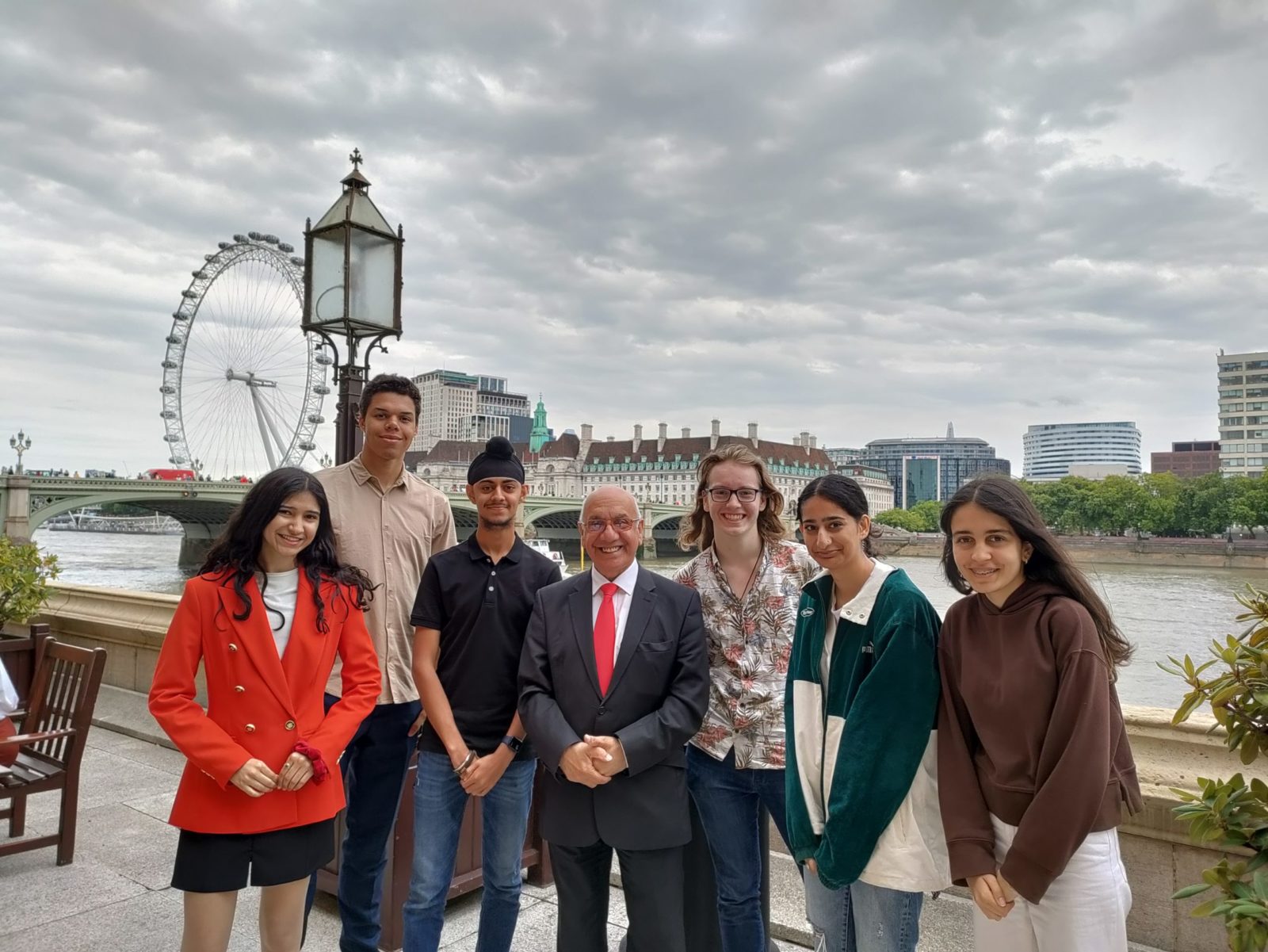 Last day of 2022 Politics Summer School on the terrace in Parliament